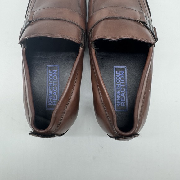 Kenneth Cole REACTION Men Shoes  Size 9.5 Brown Loafers Dress  Slip On Formal - Picture 13 of 16